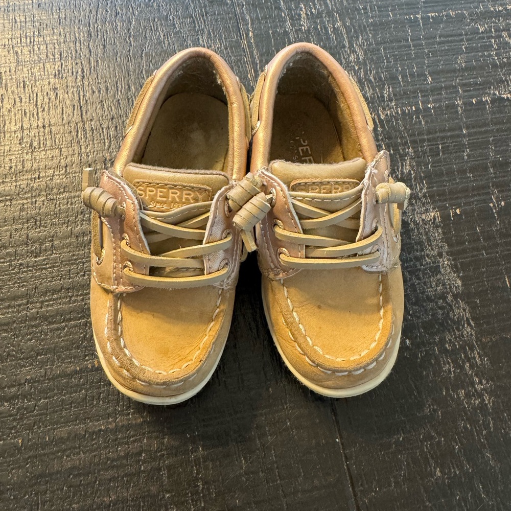 Sperry Girls Kids Tan Boat Shoes toddler size 8